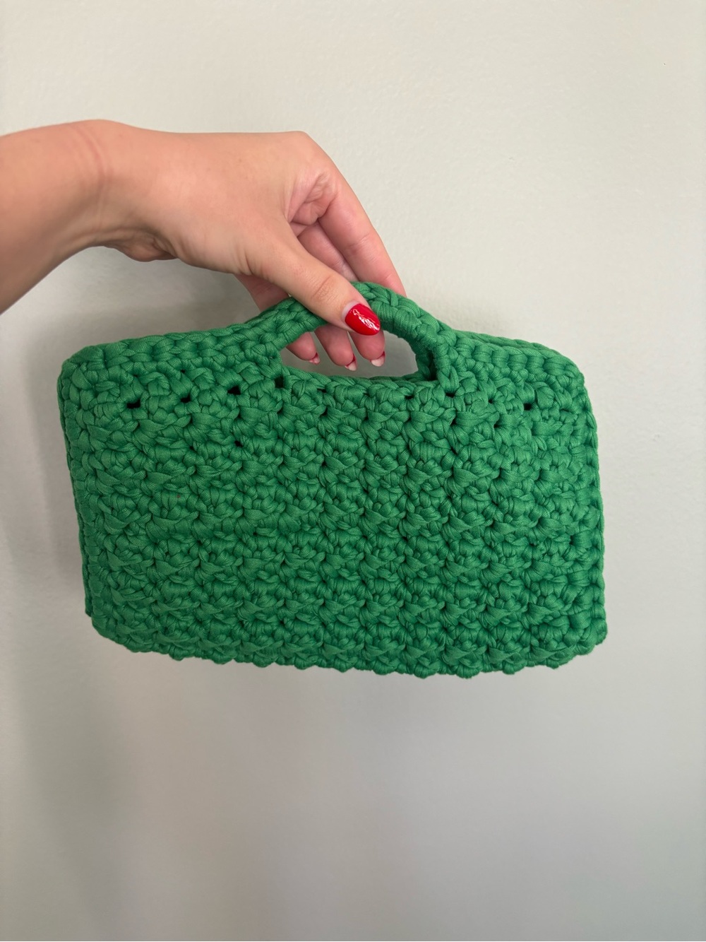 Handcrafted Green Crochet Clutch Bag